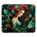 Mermaid Square Non-Slip Rubber Bottom Printed Desk Mat Mouse Mat Gaming Mousepad Desk Pad - 8.3x9.8 Inch Suitable for Office and Gaming