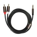 Audio Line Speaker Cord Computer Subwoofer Cable Phone Accessory 2-in-1 3.5mm Male to 2RCA2-meter