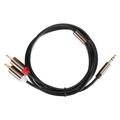 Audio Line Speaker Cord Computer Subwoofer Cable Phone Accessory 2-in-1 3.5mm Male to 2RCA1-meter
