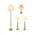 Renovator s Supply Brass Table and Floor Lighting Lamp Set w/1 Floor Lamp 2 Traditional Table Bed Side Lamps 1 Amber Desk Lamp