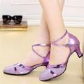 TUTUnaumb Autumn & Winter Hot Sale Women S Ballroom Tango Latin Dancing Shoes Sequins Shoes Social Dance Shoes Boots and Shoes-Purple