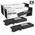 LD Â© Dell Compatible RD80W (67H2T) Set of 2 Black Extra High Yield Toner Cartridges Includes: 2 593-BBBU Black for use in Dell Color Laser C2660dn and C2665dnf Printers