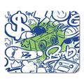 KDAGR Colorful Graffiti Urban Pattern Green Street Spray Culture ABC Mousepad Mouse Pad Mouse Mat 9x10 inch