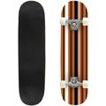 Skateboards for Beginners Retro stripe pattern navy blue white orange vertical parallel stripe 31 x8 Maple Double Kick Concave Boards Complete Skateboards Outdoor for Adults Youths Kids Teens Gifts