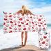 Yibo Red Cherry Pattern Soft Sand Free Pool Bath Outdoor Travel Towel for Camping Swimming Yoga Sports Girl Women Men Adults