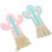 2 Pcs Boho Decor Bed Room Decor Sculpture Decor Cactus Classroom Decor Cactus Ornament Bohemian Desert Cotton Rope Child Baby