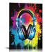 PIKWEEK Gaming Wall Art Gamepad Headphone Canvas Picture Watercolor Video Game Poster Painting Abstract Game Gamepad Poster Modern Graffiti Wall Art Gamer Room Decor for Boys