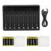 SEIVI PC Intelligent Protection USB LCD Display Screen Eight Slot Battery Charger for AA AAA Ni MH Cell Charging