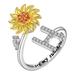 Deyared Women s Gold Rings Gold Plated Ring Set Sunflower Rotating Ring 26 Letter Ring Sunflower Rotating Open Ring To Decompress Anxiety Ring Female Ring for Women on Clearance