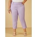 Plus Size Twill High Rise Capris