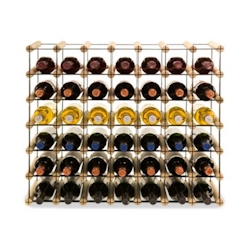 PROREGAL Modulares Weinregal VINOTECA MOD METAL | HxBxT 62,5x72,5x24,5cm | 7x6 Flaschen | Massives Kiefernholz | Natur | Flaschenregal Image