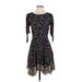 Rebecca Taylor Cocktail Dress: Black Print Dresses - Women's Size Small