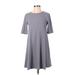 Old Navy Casual Dress - A-Line High Neck Short sleeves: Gray Print Dresses - Women's Size X-Small