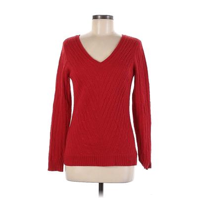 Ply Cashmere Cashmere Pullover Sweater: Red Color Block Sweaters & Sweatshirts - Women's Size Medium