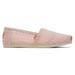 TOMS Women's Pink Alpargata Ballet Basket Weave Lace Espadrille Shoes, Size 7.5