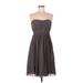 Jenny Yoo Collection Cocktail Dress - A-Line Open Neckline Sleeveless: Gray Print Dresses - Women's Size 8