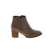 Blondo Boots: Gray Print Shoes - Women's Size 9 - Almond Toe