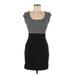 Be Bop Casual Dress - Mini Scoop Neck Sleeveless: Black Print Dresses - Women's Size Medium