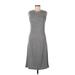 Banana Republic Factory Store Casual Dress - A-Line Crew Neck Sleeveless: Gray Solid Dresses - Women's Size 10