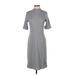 Old Navy Casual Dress - Sheath Mock Short sleeves: Gray Solid Dresses - New - Women's Size Small