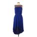 GB Casual Dress - High/Low: Blue Dresses - Women's Size Large