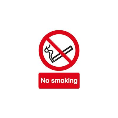 Panneau interdiction, avec pictogramme : Défense de fumer No Smoking ( Prix pour Paquet de 6 )