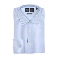 Hugo Boss, Shirts, male, Blue, L, Blue Striped Slim Fit Long Sleeve Shirt