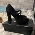 Torrid Shoes | Black Faux Suede Mary Jane Heels. | Color: Black | Size: 8.5