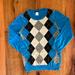 J. Crew Sweaters | J.Crew Classic Crew Neck Sweater In Fun Harlequin Pattern, Size Xs | Color: Blue/Gray | Size: Xs