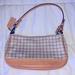 Coach Bags | New Coach Clutch Bag Purse Womens Plaid Leather Strap & Bottom Pink Tan Blue | Color: Pink/Tan | Size: Os