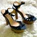 Jessica Simpson Shoes | Jessica Simpson Denim Platform Sandals | Color: Blue/Brown | Size: 8.5