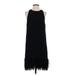 Banana Republic Casual Dress - Mini Crew Neck Sleeveless: Black Solid Dresses - Women's Size 4
