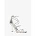 Michael Kors Shoes | Michael Kors Imani Embellished Metallic Faux Suede Sandal 8 Silver (Silver) New | Color: Silver | Size: 8