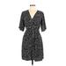 Shein Casual Dress - A-Line V-Neck 3/4 sleeves: Black Dresses - Women's Size Medium