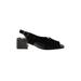 Arche Heels: Slingback Chunky Heel Casual Black Solid Shoes - Women's Size 41 - Open Toe