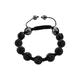 Burgmeister Jewelry Damen-Armband Shamballa schwarz Länge variierbar, Verschiedene Steine auf schwarzem Textilband JBM1144-598