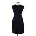 Banana Republic Casual Dress - Sheath High Neck Short sleeves: Black Print Dresses - Women's Size 8