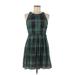 Forever 21 Casual Dress - A-Line: Green Plaid Dresses - Women's Size Medium