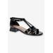 Wide Width Women's Aris Sandal by Easy Street in Black Patent (Size 9 W)