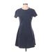 American Apparel Casual Dress - Mini Crew Neck Short sleeves: Gray Dresses - Women's Size Small