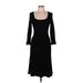 Tory Burch Casual Dress - Midi Scoop Neck 3/4 sleeves: Black Print Dresses - Women's Size Medium