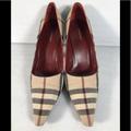 Burberry Shoes | Burberry Women’s Nova Check Point Toe Pumps | Color: Cream/Red | Size: 8