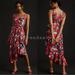 Anthropologie Dresses | Anthropologie Hutch Floral Asymmetrical Ruffles Wrap V-Neck Midi Dress Red L Nwt | Color: Pink/Red | Size: L