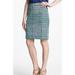 Kate Spade New York Skirts | Kate Spade Judy Check Plaid Pencil Skirt Womens Sz 6 Gold Zip Preppy Classy Nwot | Color: Green | Size: S