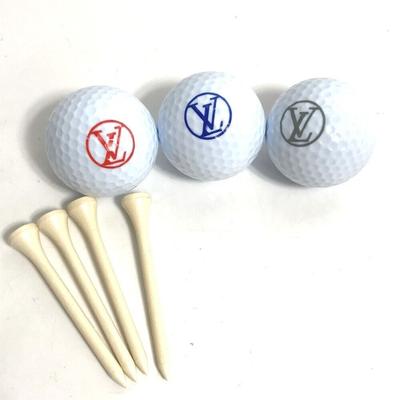 Louis Vuitton Accessories | Louis Vuitton Set Of 3 Golf Balls And 4 Tees Sports Ball Resin White Unused | Color: Silver/White | Size: Circumference5.1inch