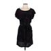 Rebecca Taylor Casual Dress - Party Scoop Neck Short sleeves: Black Print Dresses - Women's Size 10