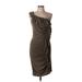 Catherine Malandrino Cocktail Dress - Party Open Neckline Sleeveless: Brown Solid Dresses - Women's Size Medium