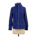 Calvin Klein Performance Zip Up Hoodie: Blue Solid Tops - Women's Size Small