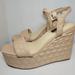 Nine West Shoes | Nine West Nola Wedge Sandal Women's 7.5 New | Color: Cream | Size: 7.5