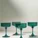 Anthropologie Dining | Anthropologie Morgan Coupe Glass Set Of Four | Color: Green | Size: Os